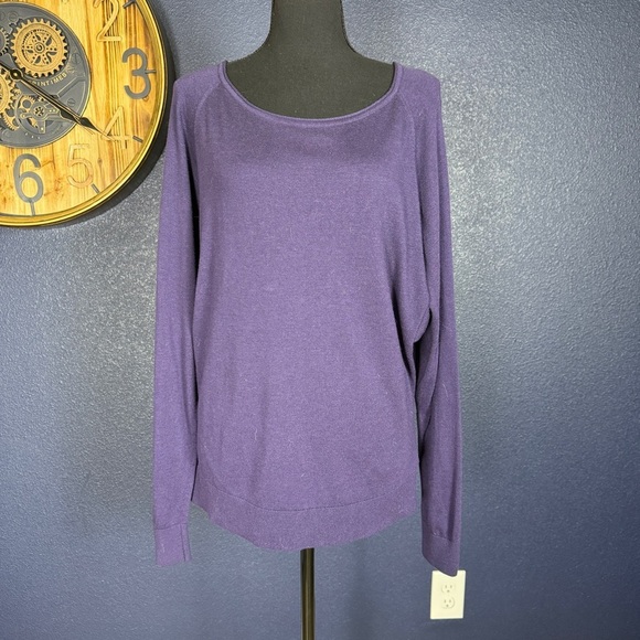 Splendid Cashmere Blend Purple Crew Neck Sweater, Size Large - Picture 1 of 8